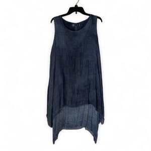 Women's  Navy blue Dress india boutique dress with a flowy, asymmetrical hem